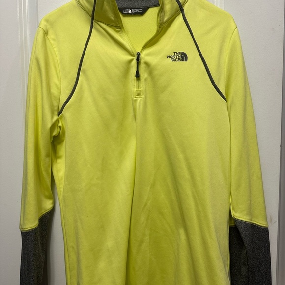 The North Face Tops - The North Face Neon Yellow Half-Zip Pullover